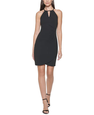 GUESS Women's Keyhole Scuba Crepe Sheath Dress Black Size 6