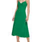 GUESS Women's Knot Front Midi Dress Green Size 16
