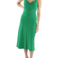 GUESS Women's Knot Front Midi Dress Green Size 16