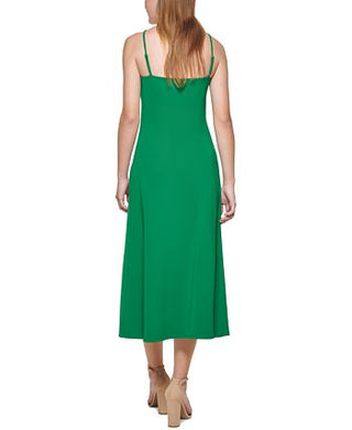 GUESS Women's Knot Front Midi Dress Green Size 8