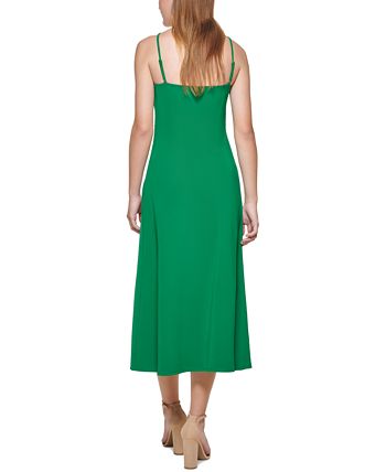 GUESS Women's Knot Front Midi Dress Green Size 4