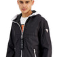 GUESS Men's Hooded Rain Jacket Black Size Small