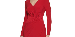 GUESS Women's Twist Front Knit Dress Red Size 4