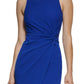 GUESS Women's Twist Front Scuba Crepe Sheath Dress Blue Size Large