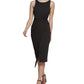 GUESS Women's Twist Front Scuba Crepe Sheath Dress Black Size X-Large