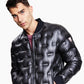 GUESS Men's Stamp Quilt Puffer Bomber Jacket Black Size Medium