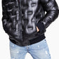 GUESS Men's Stamp Quilt Puffer Bomber Jacket Black Size Medium