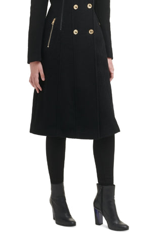 GUESS Women's Double Breasted Walker Coat Black Size Small