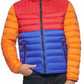 Tommy Hilfiger Men's Quilted Colorblock Hooded Puffer Jacket Orange Size XX-Large