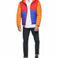Tommy Hilfiger Men's Quilted Colorblock Hooded Puffer Jacket Orange Size XX-Large