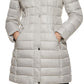 GUESS Women's High Shine Hooded Puffer Coat White Size X-Large