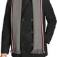 Tommy Hilfiger Men's Classic Double Breasted Peacoat with Detachable Scarf Black Size L