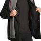 Tommy Hilfiger Men's Classic Double Breasted Peacoat with Detachable Scarf Black Size L