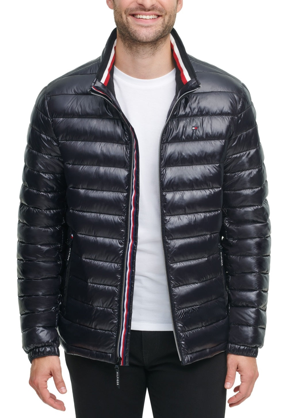 Tommy Hilfiger Men's Quilted Packable Jacket Black Size Large