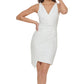 GUESS Women's V Neck Asymmetrical Dress White Size 10