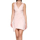 GUESS Women's Stretch Zippered Pleated Asymmetrical Hem Sleeveless Surplice Neckline Short Cocktail Sheath Dress Pink Size 8