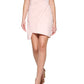 GUESS Women's Stretch Zippered Pleated Asymmetrical Hem Sleeveless Surplice Neckline Short Cocktail Sheath Dress Pink Size 8