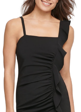 GUESS Women's Ruffled Bodycon Dress Black Size 10