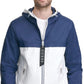 GUESS Men's Colorblocked Hooded Windbreaker Blue Size Medium