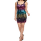 Guess Women's Sequined Color Block Sleeveless Sweetheart Neckline Short Cocktail Sheath Dress Fucsia Size 12