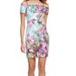 GUESS Women's Printed Off The Shoulder Sheath Dress Pink Size 4