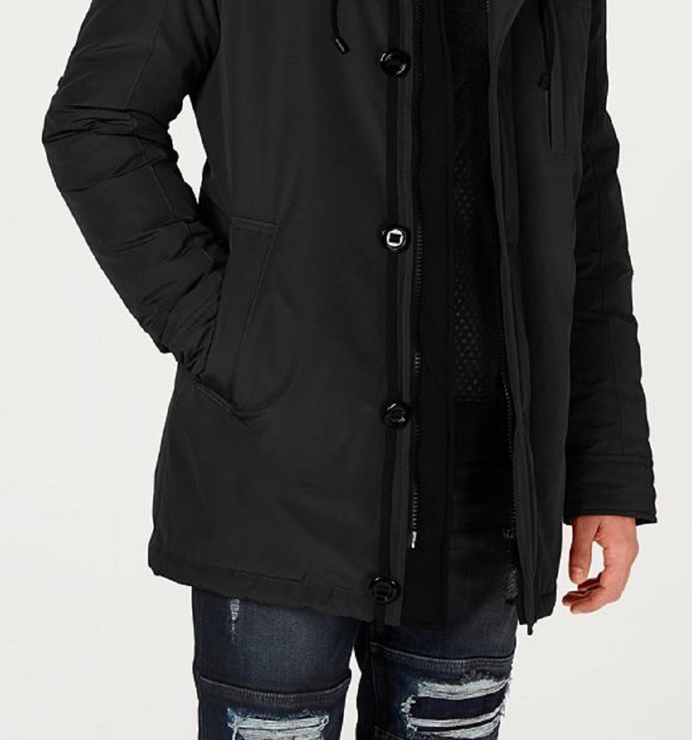 GUESS Men's Heavy Weight Parka Black Size Large