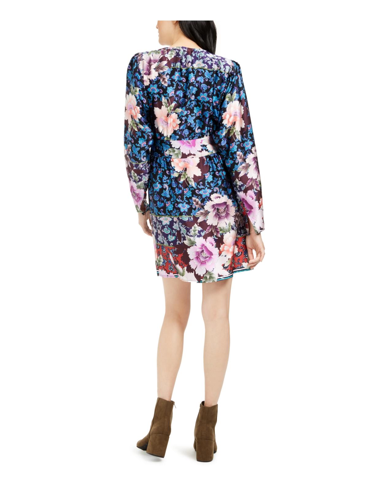 Nanette Lepore Women's Silk Floral Print Wrap Dress Black Size 12