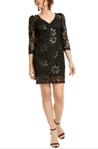 Nanette Women's Lepore Floral Lace Dress Black Size 10