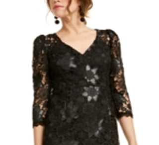 Nanette Women's Lepore Floral Lace Dress Black Size 10