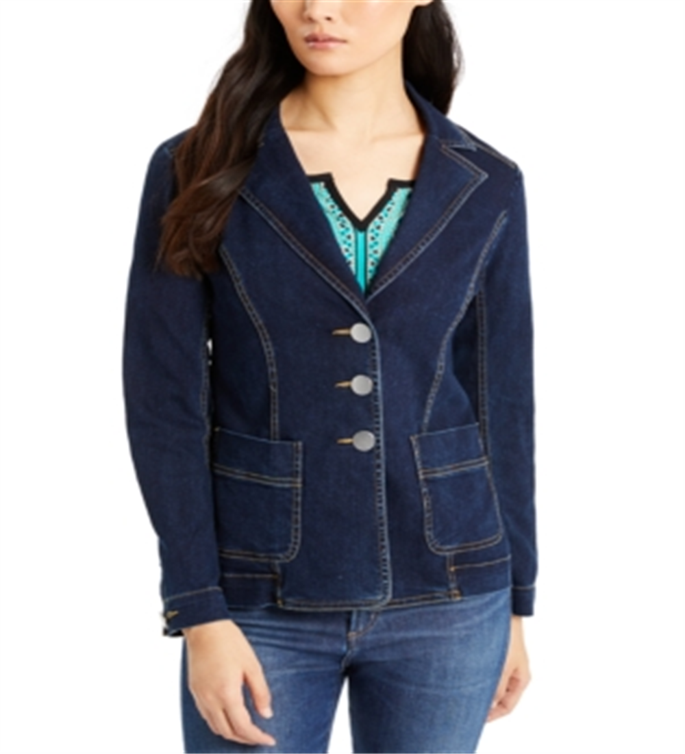 Nanette Lepore Women's SeaDenim Jacket Blue Size 8