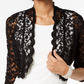 Connected Scalloped Lace Shrug Black Size XL