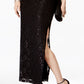 Connected Women's Sequined Lace Column Gown Black Size 6