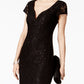 Connected Women's Sequined Lace Column Gown Black Size 16