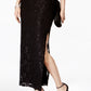 Connected Women's Sequined Lace Column Gown Black Size 16