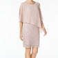 Connected Women's Capelet Sheath Dress Pink Size 14