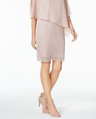 Connected Women's Capelet Sheath Dress Pink Size 14