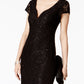 Connected Women's Sequined Lace Column Gown Black Size 10Petite