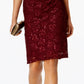 Connected Women's Sequined Lace Cutout Sheath Dress Red Size 8