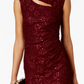 Connected Women's Sequined Lace Cutout Sheath Dress Red Size 10