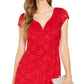 Connected Women's Sequined Lace Sweetheart Sheath Dress Red Size 6