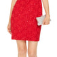 Connected Women's Sequined Lace Sweetheart Sheath Dress Red Size 6
