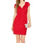 Connected Women's Sequined Lace Sweetheart Sheath Dress Red Size 12