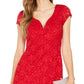 Connected Women's Sequined Lace Sweetheart Sheath Dress Red Size 16