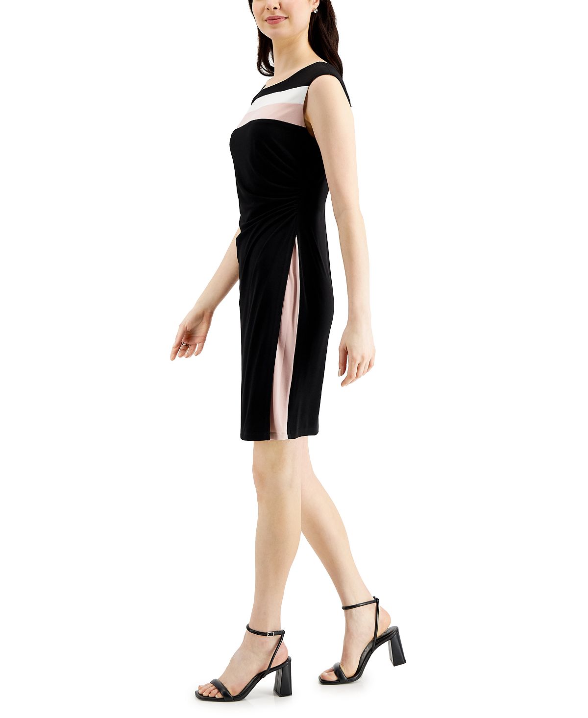 Connected Women's Colorblocked Sheath Dress Pink Size 8Petite