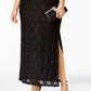 Connected Women's Sequined Lace Gown Black Size 14W