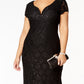 Connected Women's Sequined Lace Gown Black Size 16W