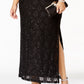Connected Women's Sequined Lace Gown Black Size 18W