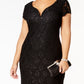 Connected Women's Sequined Lace Gown Black Size 20W