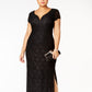 Connected Women's Sequined Lace Gown Black Size 22W