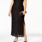 Connected Women's Sequined Lace Gown Black Size 22W